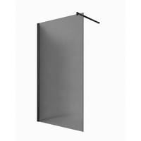 WALK-IN-DUSCHWAND 120 × 200 cm – Graues ESG-Sicherheitsglas – Schwarz - Schwarz, Glas (8/120/200cm) -  Glaswerk Westfalen