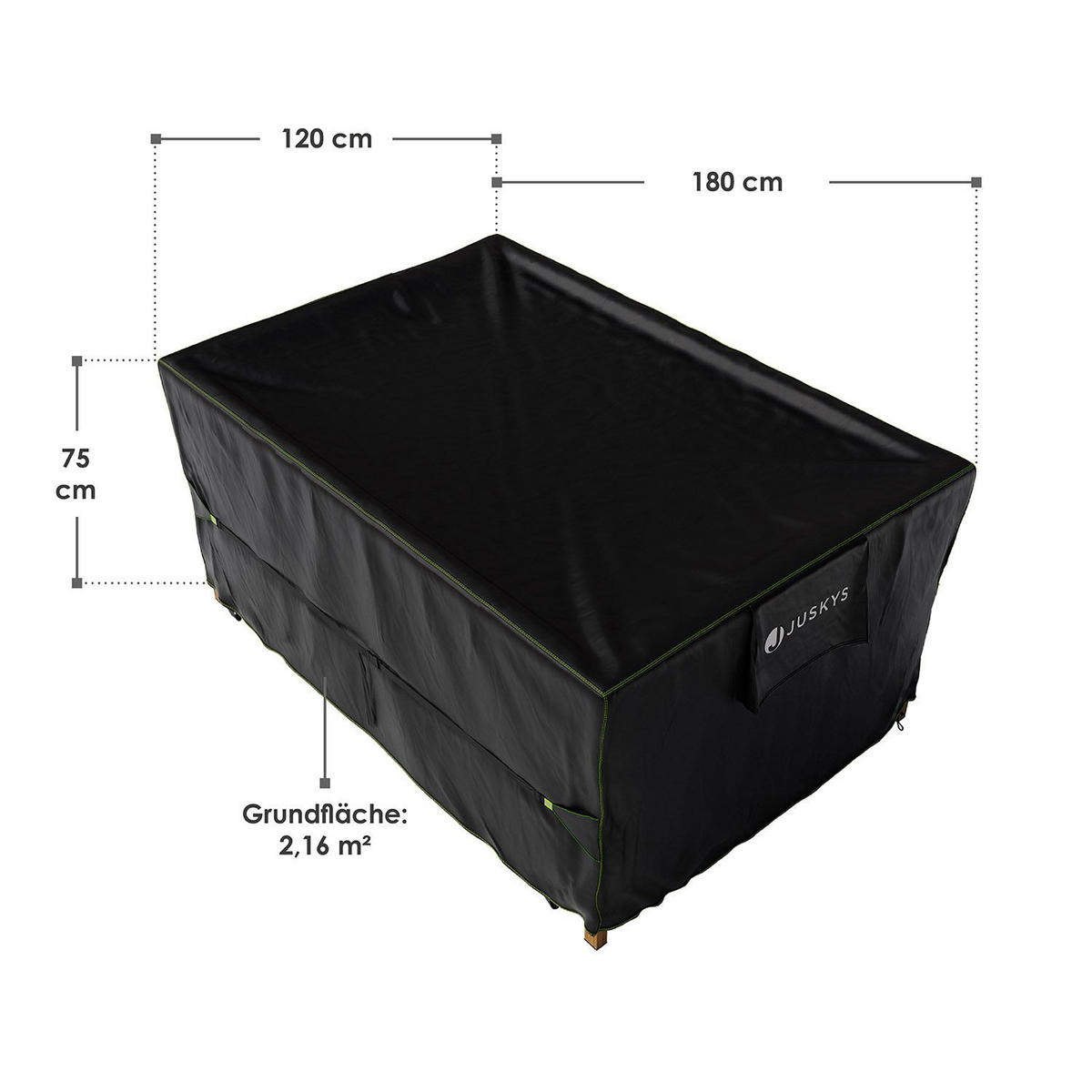 GARTENMÖBELABDECKUNG CoverSafe Pro schwarz - Schwarz, Kunststoff (120/75/118cm) - Juskys