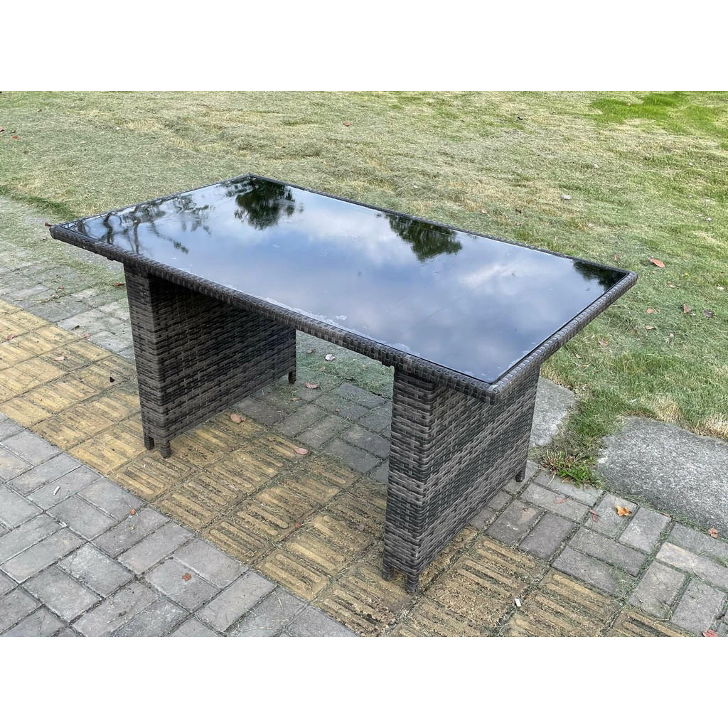 Thumbnail - Fimous Gartenmöbelset, Dunkelgrau, Metall, Kunststoff, Glas, 8-Sitzer, Füllung: Schaumstoff, rechteckig, Gartenmöbel, Ga...