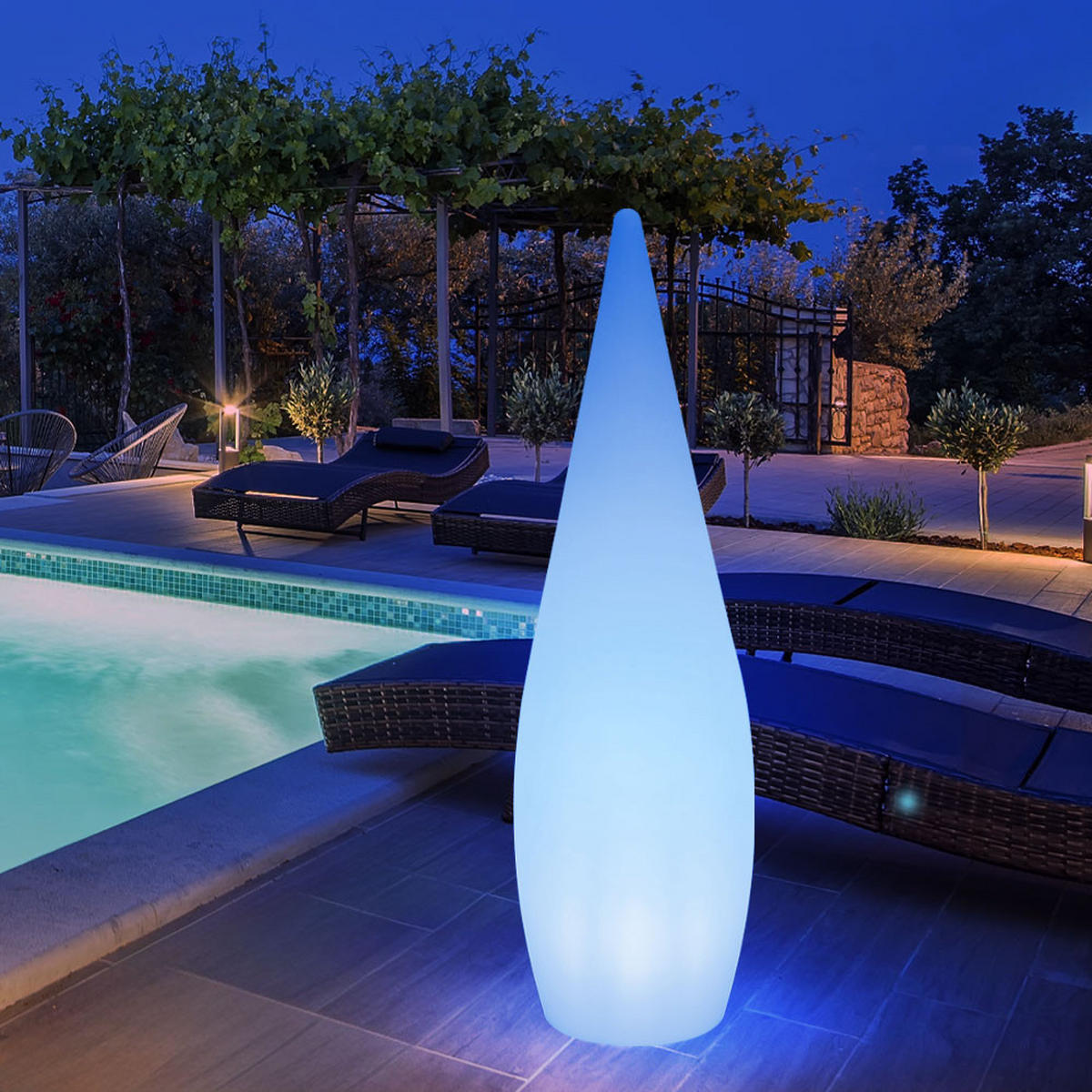 LED AUSSENLEUCHTE Stehleuchte Weiß Kunststoff - Weiß, Kunststoff (37/37/120cm) - Globo Lighting