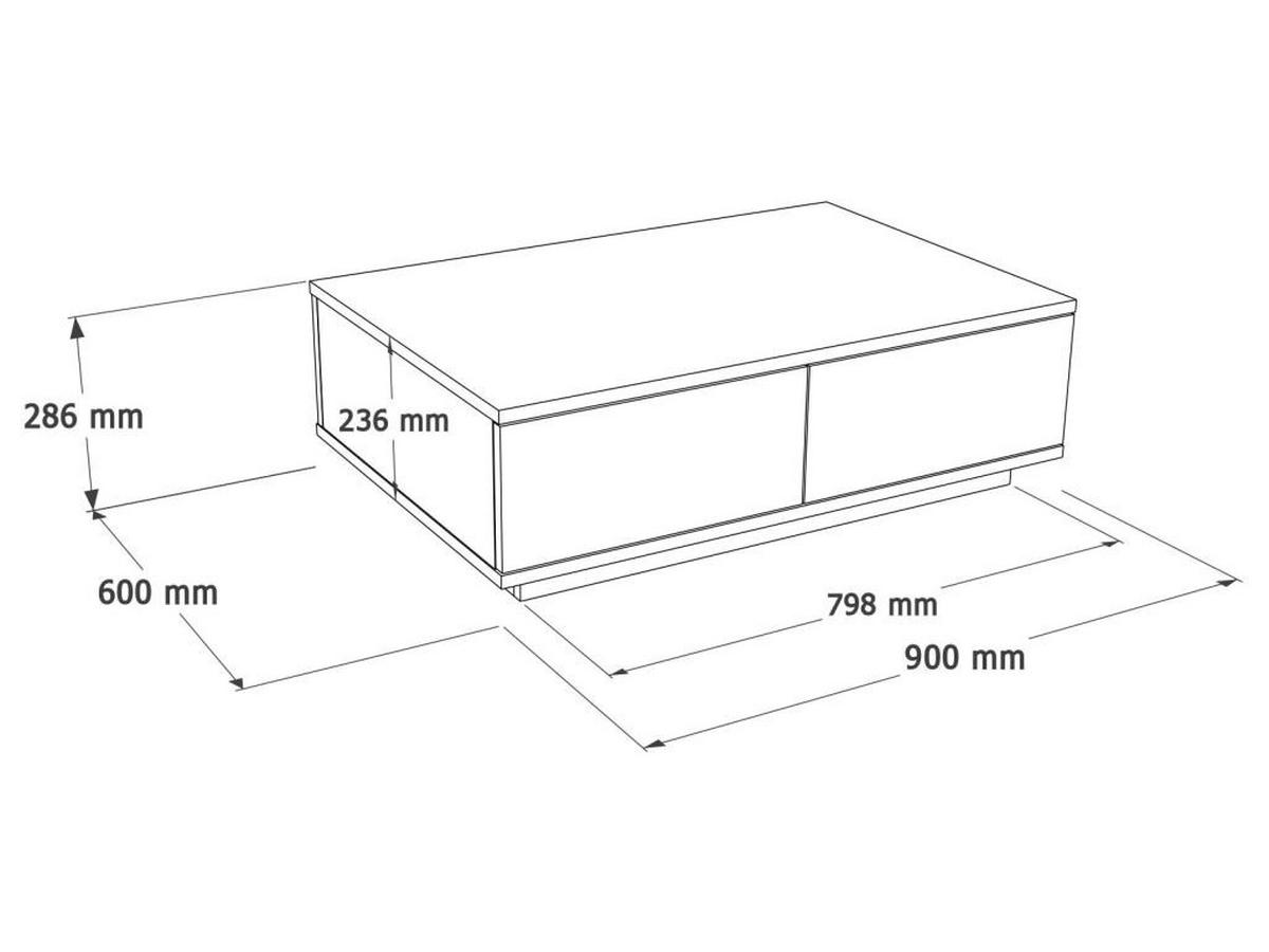 COUCHTISCH mit 2 Türen - Holzfarben hell & Weiß - LOTULA - Naturfarben, Holz (90/60/28.6cm) - Vente-Unique