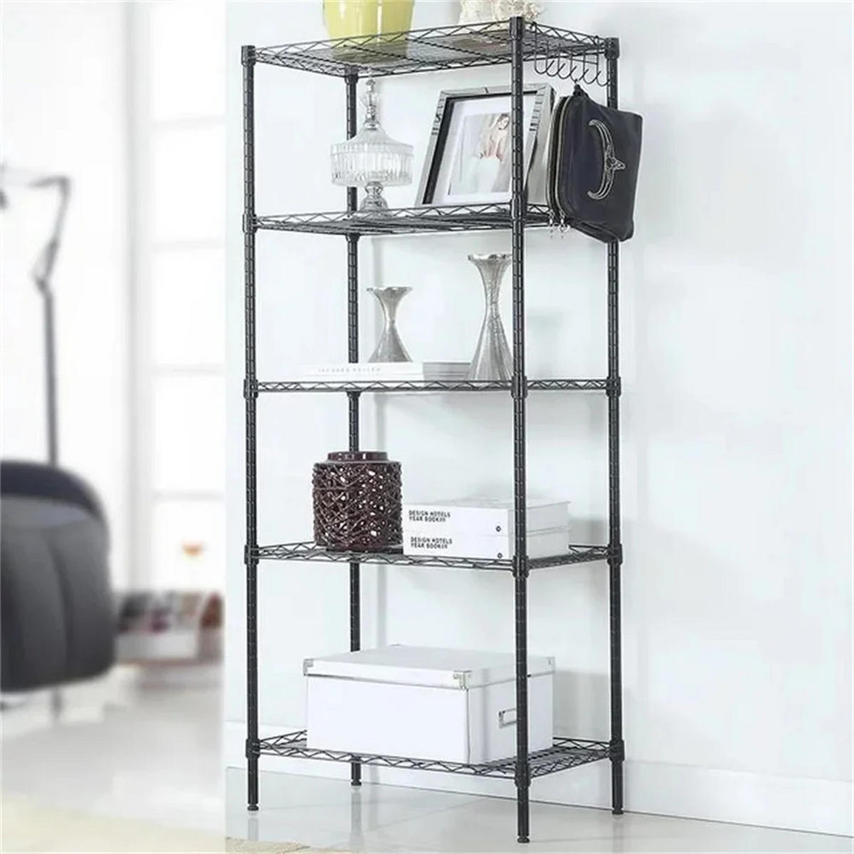 REGAL 55x150x30 cm Aufbewahrung Metall Regal - Schwarz, Metall (55/150/30cm) - Kaket