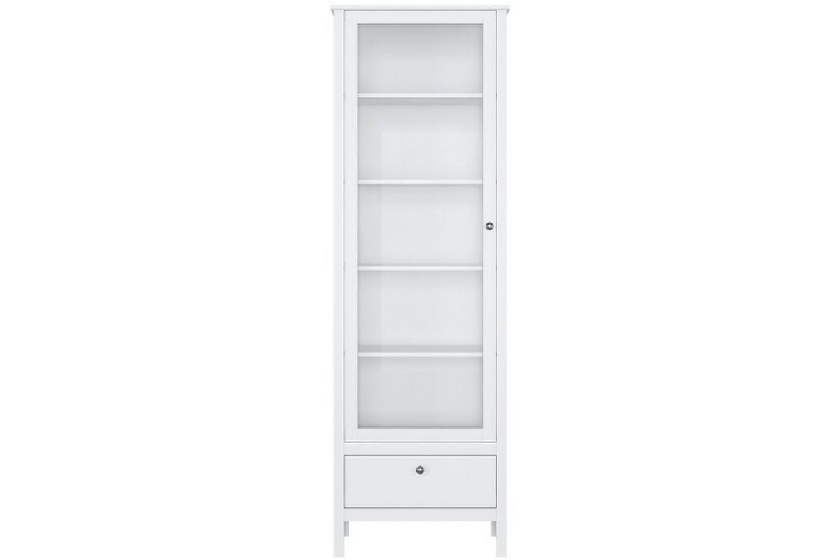 VITRINENSCHRANK FARGE mit Glastür, weiß - Weiß, Holz (65/201/37cm) - KONSIMO®