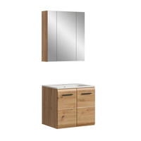 BAD-SET ICE 3-tlg. (B/H/T: ca. 60/185/46 cm) in Artisan Oak Nachbildung/Artisan Oak Nachbildung - Eiche Artisan, Holz (60/185/46cm)