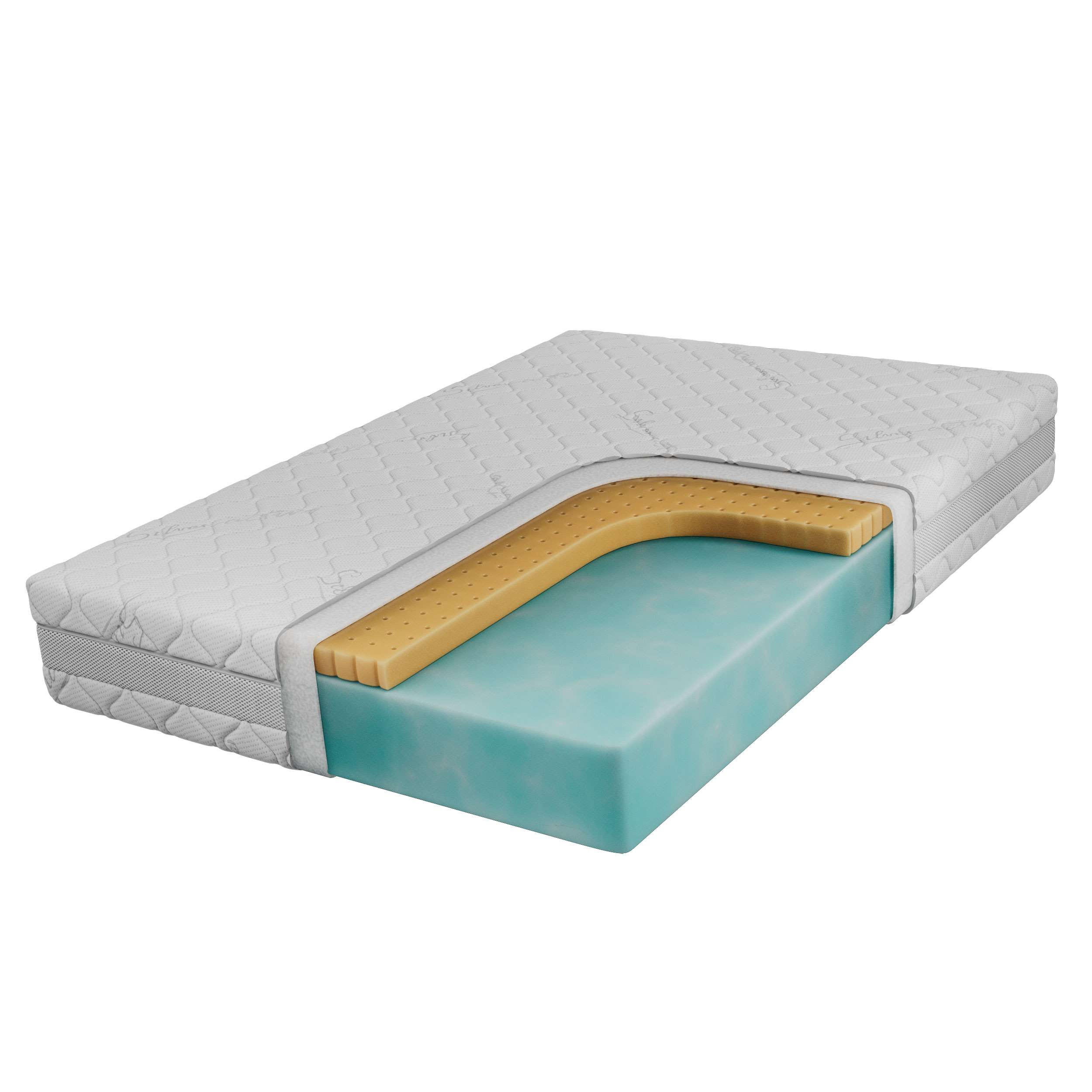 LATEXMATRATZE ROVO - 180/200 - H2 - Sivo - Weiß, Textil (180/200cm) - MKS
