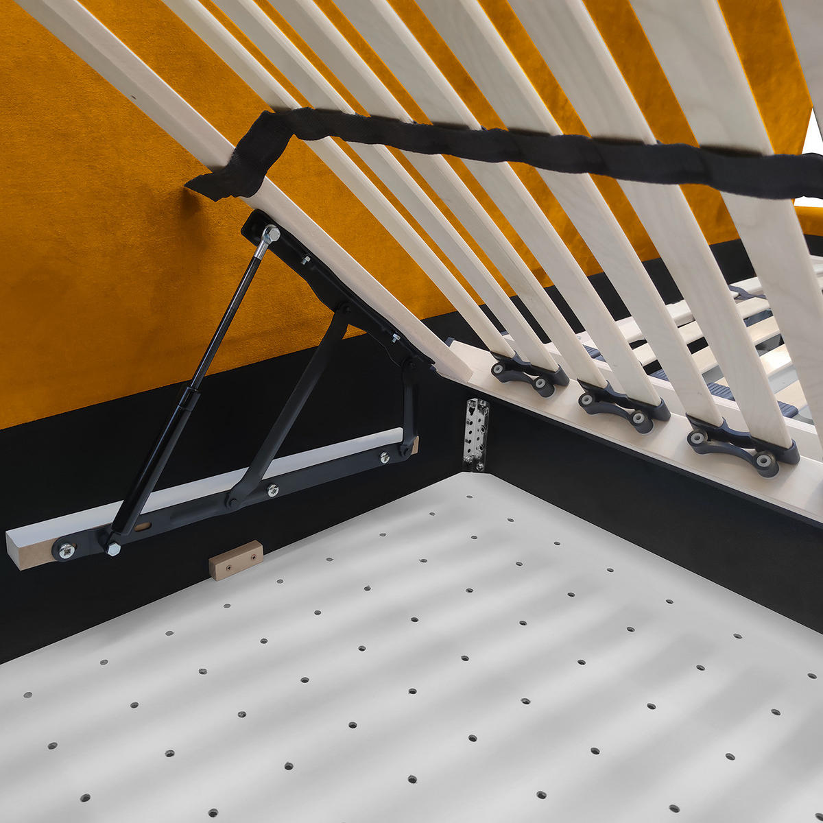 POLSTERBETT - Gelb, Textil (180/200cm) - home24