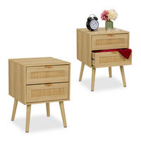 NACHTTISCH - Hellbraun, Holz/Holzwerkstoff (40/55/41.5cm) - Relaxdays