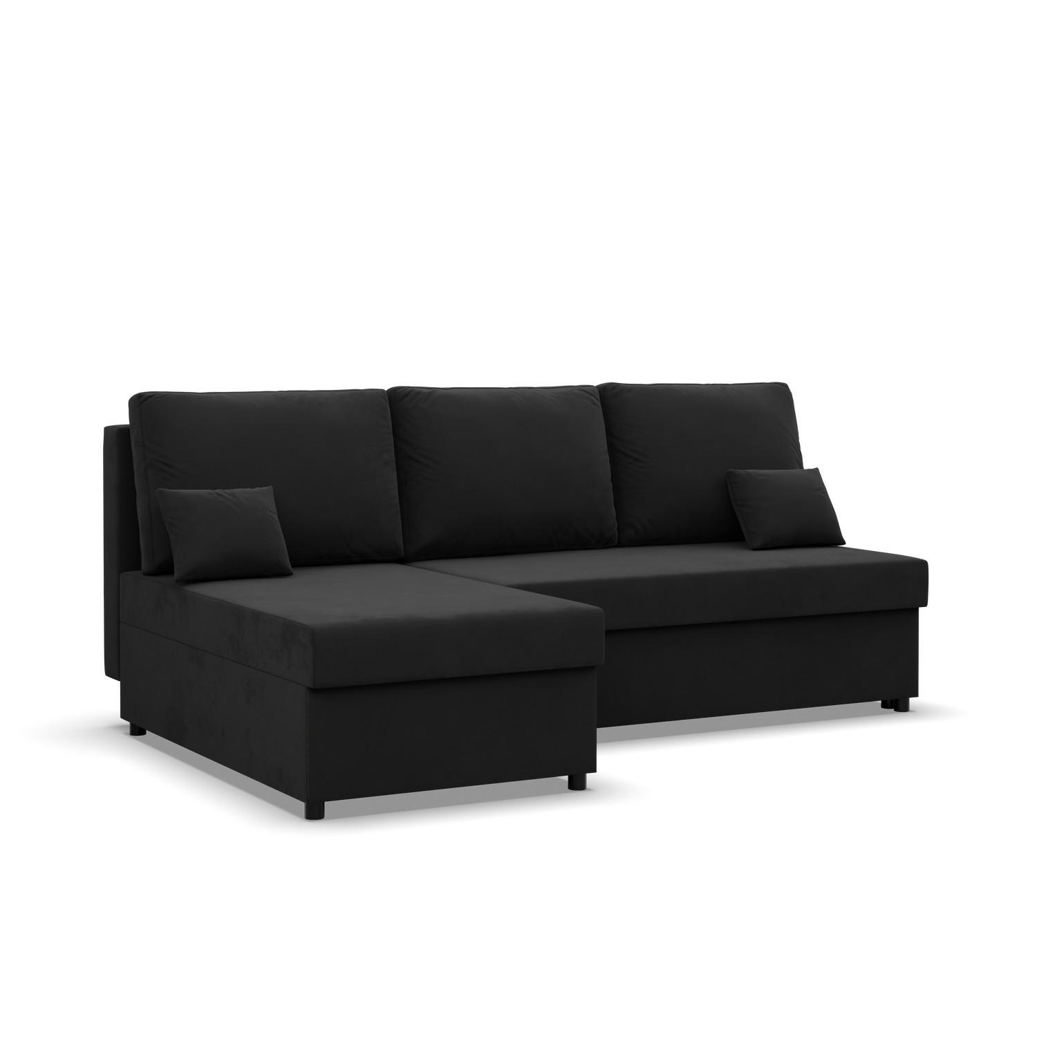 ECKSOFA MIT SCHLAFFUNKTION KEMI Schwarz - Schwarz, Textil (135/201cm) - Mebligo