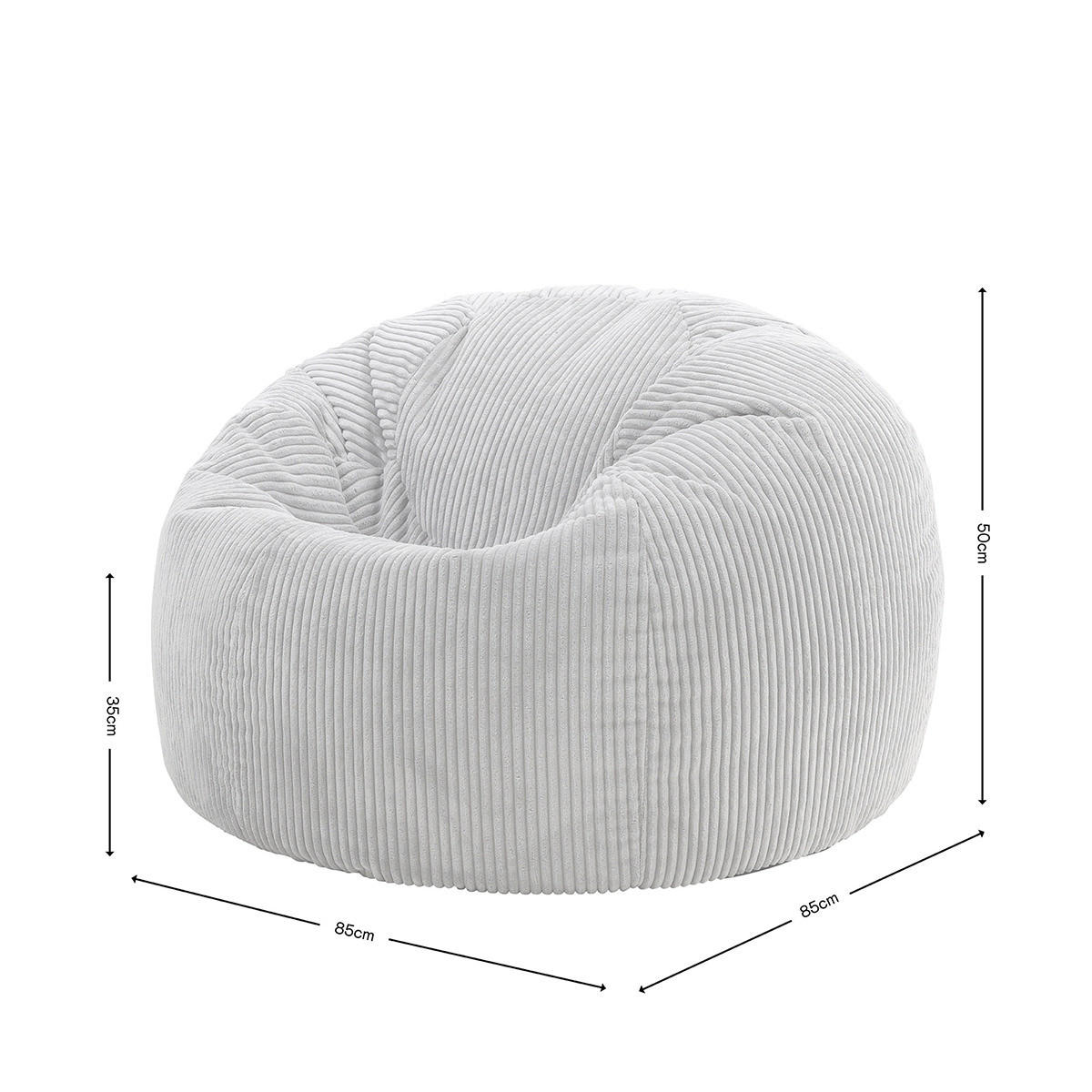 SITZSACK Klassisch Kingston, Cord - Salbeigrün, Textil (85/50/85cm) - icon