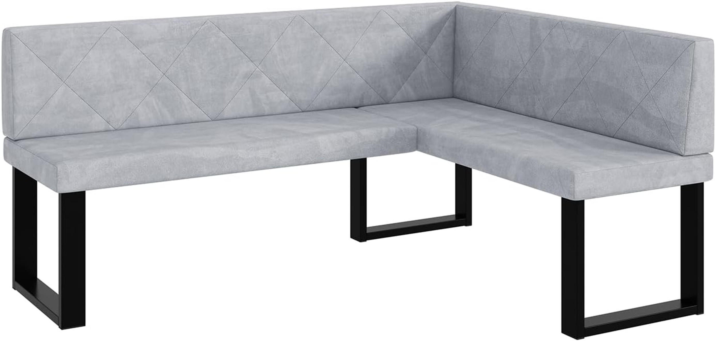 Meblini Eckbank Hellgrau 168x128 cm