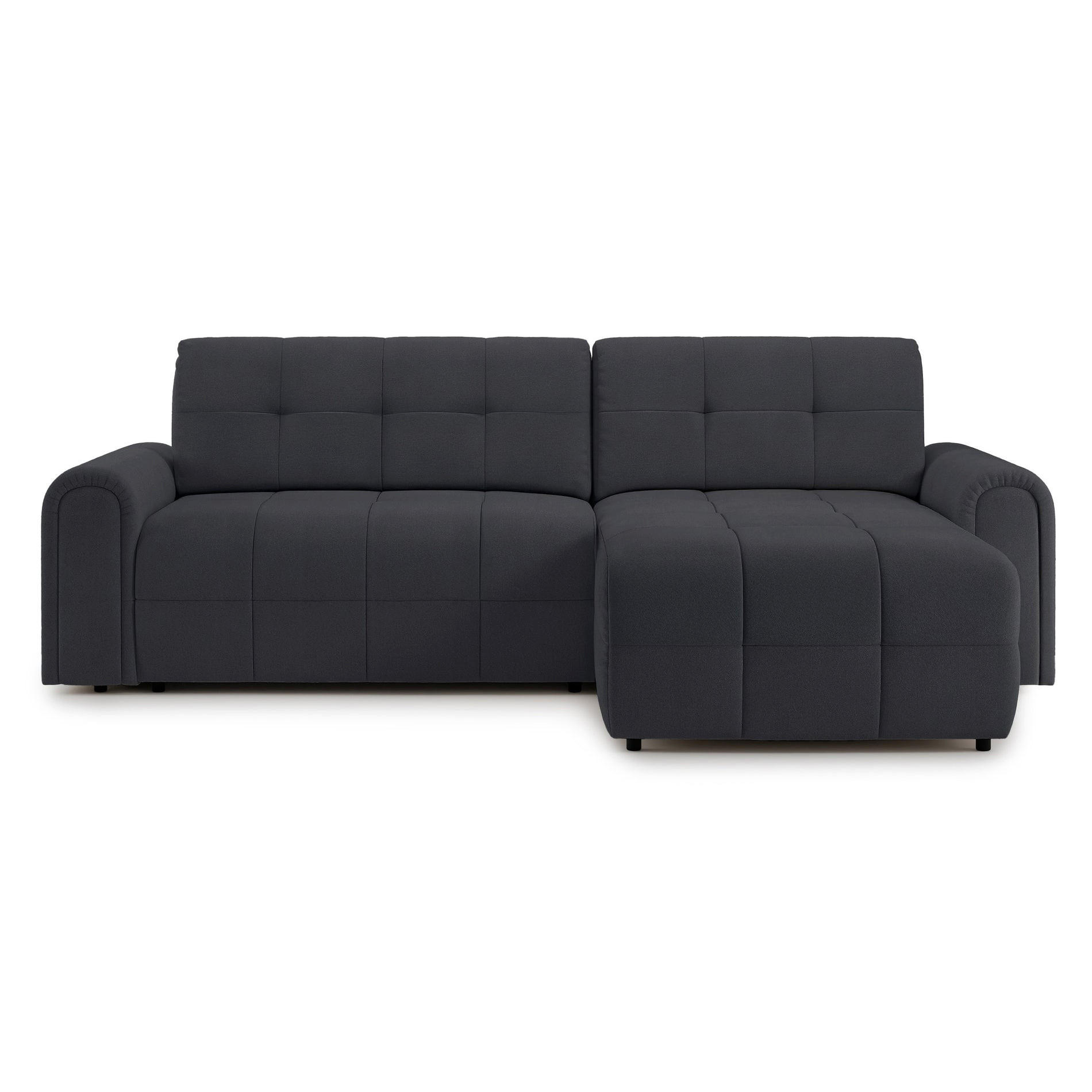 ECKSOFA Simolla Anthrazit rechts - Dunkelgrau/Schwarz, Kunststoff/Textil (180/268cm) - Selsey