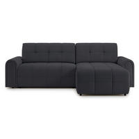 ECKSOFA Simolla Anthrazit rechts - Dunkelgrau/Schwarz, Kunststoff/Textil (180/268cm) - Selsey