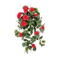 GERANIEN Künstliche Hängegeranie - Draco 66 cm - Rot, Kunststoff (66cm) - aplanta