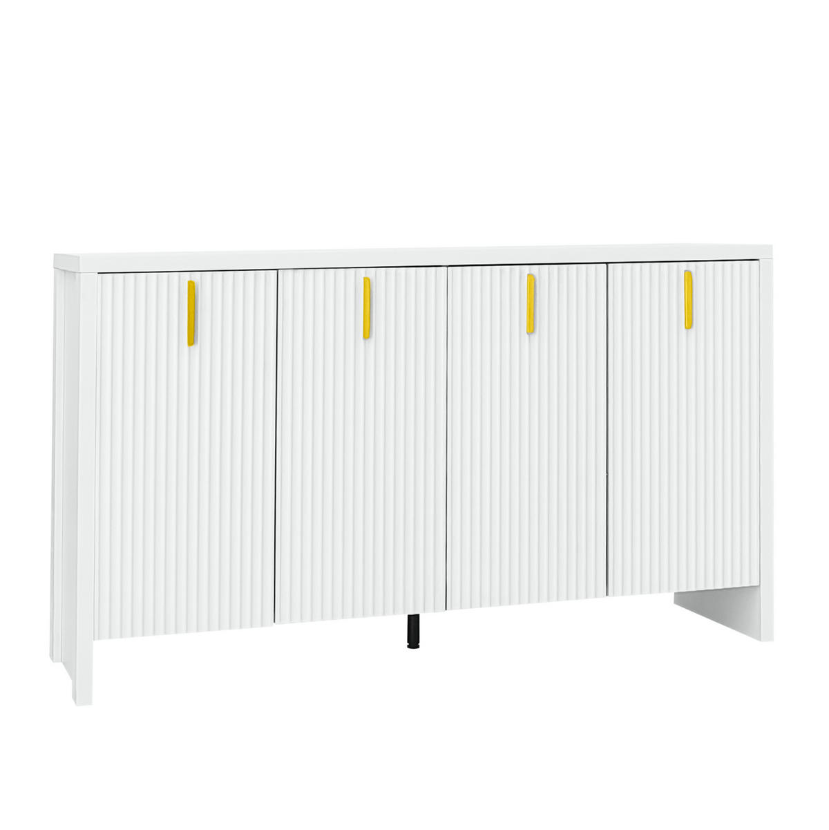 SIDEBOARD 140/38/80 cm Weiß aus Holzwerkstoff mit 4 Türen - Weiß, Holzwerkstoff (140/80/38cm) - OKWISH