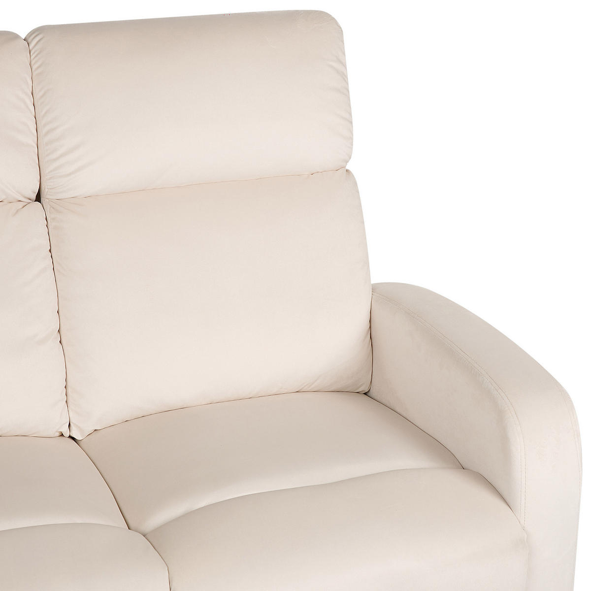 2-SITZER-SOFA Samtstoff creme elektrisch verstellbar Verdal - Weiß, Textil (128/102/73cm) - Beliani