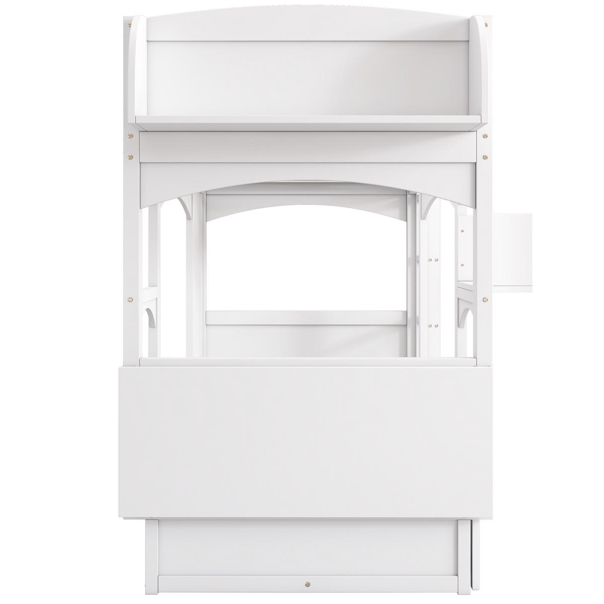 ETAGENBETT 90/200 cm Weiß mit klappbarem Schreibtisch und 2 Schubladen - Weiß, Holz (90/200cm) - OKWISH