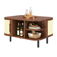 COUCHTISCH Design mit Stauraum & Metallrahmen - Braun, Holz (60/80/46.5cm) - Kaket