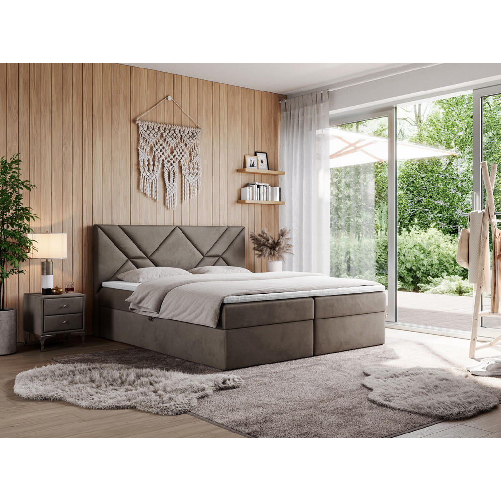 Thumbnail - Xxxl Boxbett, Braun, Textil, 2-Sitzer, H3, 7-Zonen, Rechteckig, 160x200 cm, Oeko-Tex®, Schlafzimmer, Betten, Boxspringbe...
