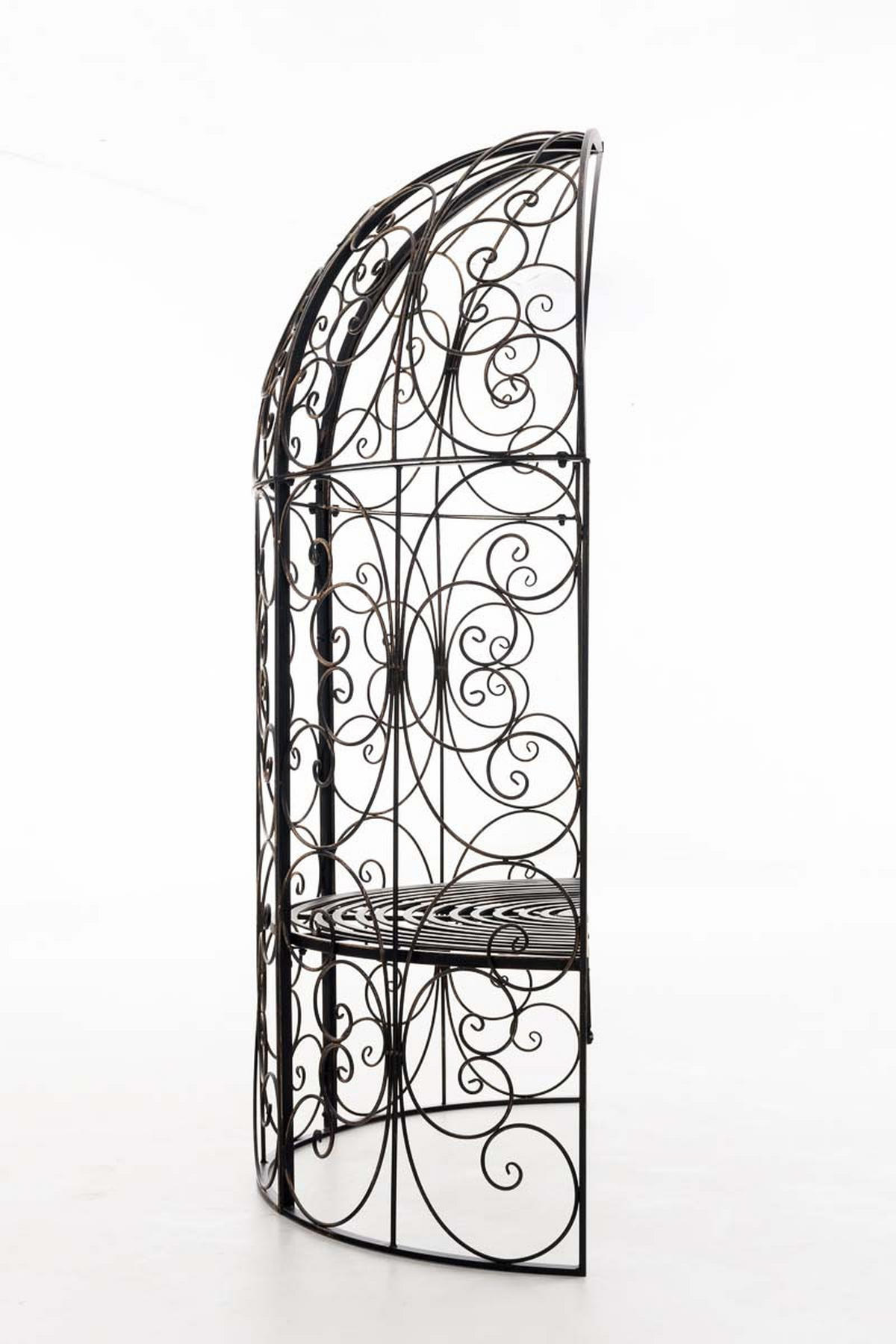 HALBPAVILLON mit Sitzbank Boston Metall Bronze Gartenbank - Bronzefarben, Metall (120/178/58cm) - DELUKE