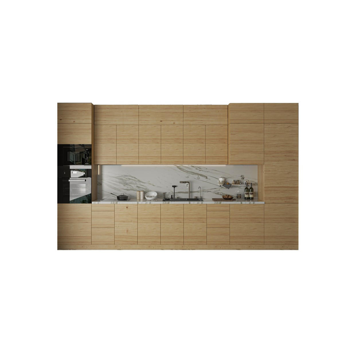 KÜCHENZEILE – Küchenblock 420 cm VELORA – KU-S40 – Eiche Artisan - Eiche Artisan, Holzwerkstoff (420/248/58cm) - hi-markt