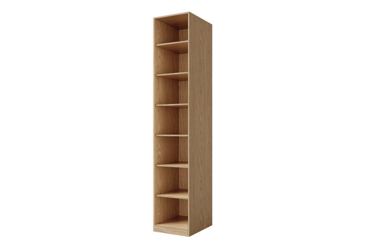 KLEIDERSCHRANK SUN 45/237/60 cm in Frühlingseiche/Macadamia mit 3 zusätzlichen Einlegeböden | Links - Eichefarben, Holzwerkstoff (58/237/45cm) - Deine Möbel 24