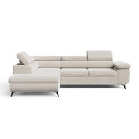 ECKSOFA Argon Beige Links - Beige/Schwarz, Holz/Textil (255/190cm) - Graingold