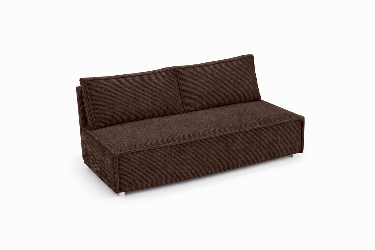 SCHLAFSOFA Mit Bettkasten DUO, Stoff Poso, Braun - Braun, Holz (198/89/90cm) - Kaiser Möbel