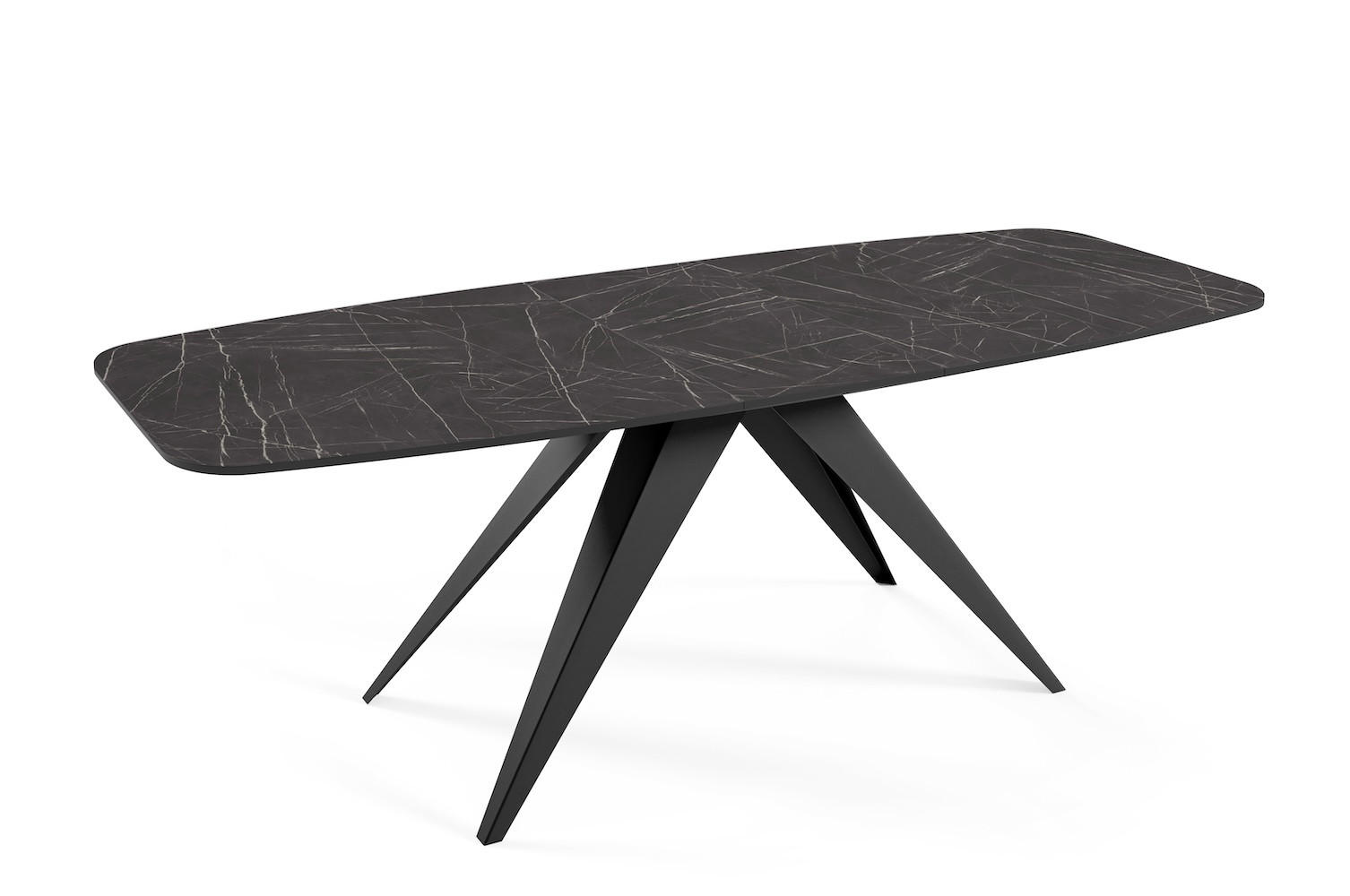 ESSTISCH Ferro Pietra Grigia Schwarz / Schwarz 160/200 / 80 / 76cm - Schieferfarben/Schwarz, Holz/Holzwerkstoff (160/80/76cm) - Feldmann-Wohnen