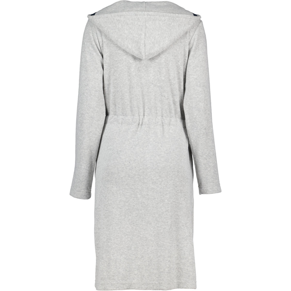 BADEMANTEL DAMEN KURZMANTEL MIT KAPUZE ACTIVE 821 GRAU-MELANGE-NAVY - 71 - Grau, Textil (XSnull) - Cawoe