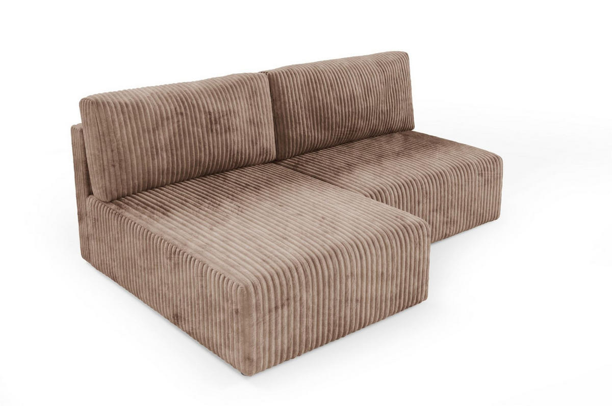 ECKSOFA Natalia Xs - Beige, Holzwerkstoff/Textil (149/210cm) - Fun Möbel