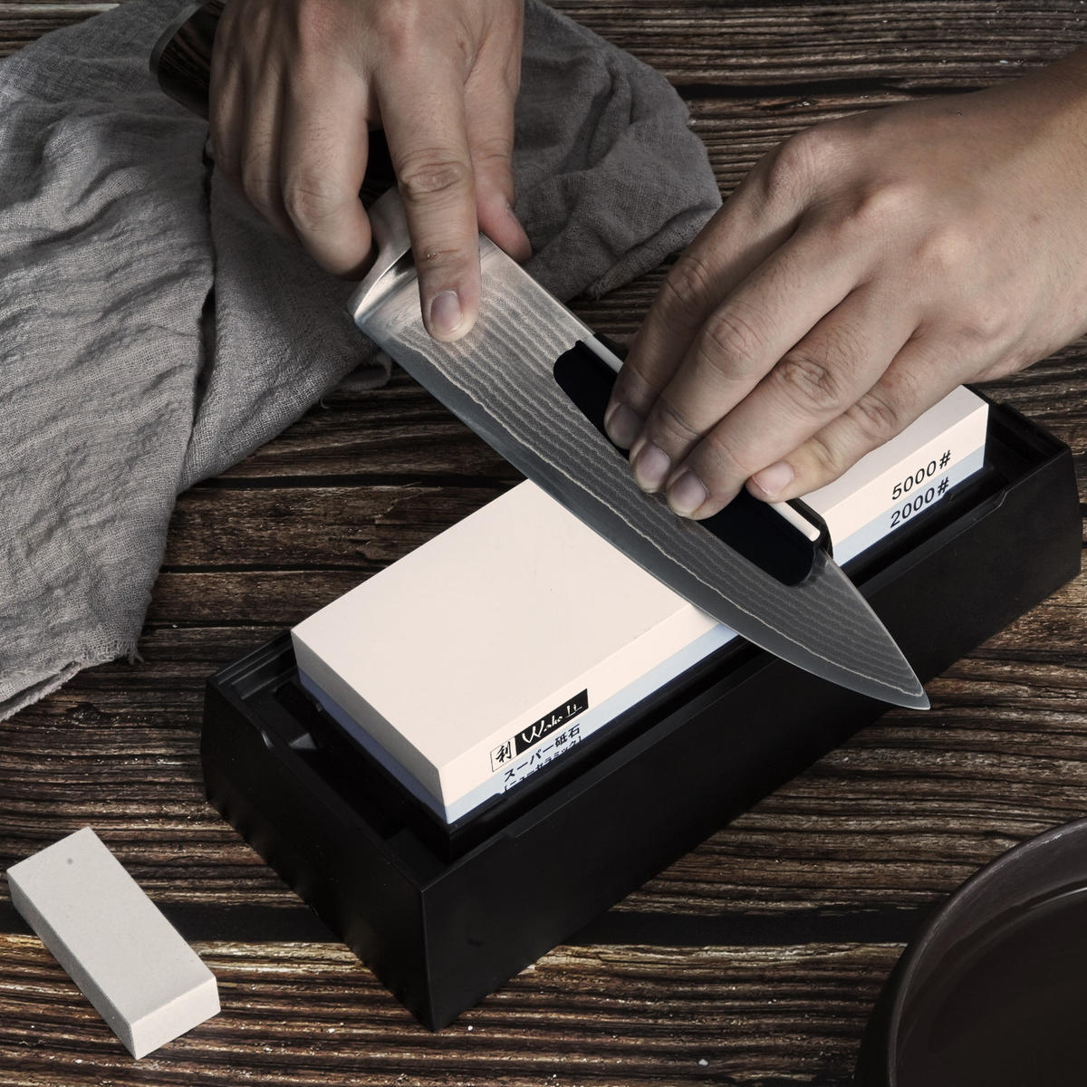 SCHLEIFSTEIN 2000/5000 - Weiß, Kunststoff - Wakoli