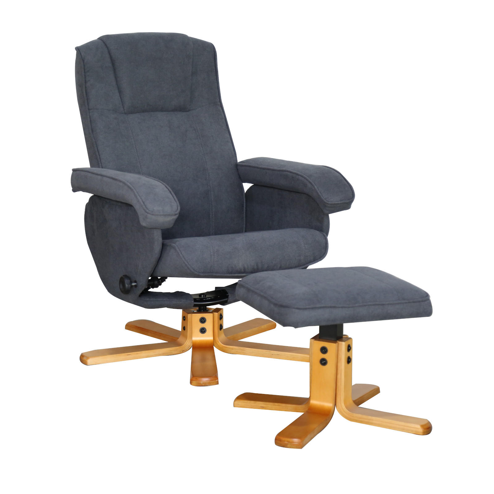 RELAXSESSEL CHARLES Stoffbezug Dunkelgrau - Anthrazit, Textil (75/95/68cm) - SVITA