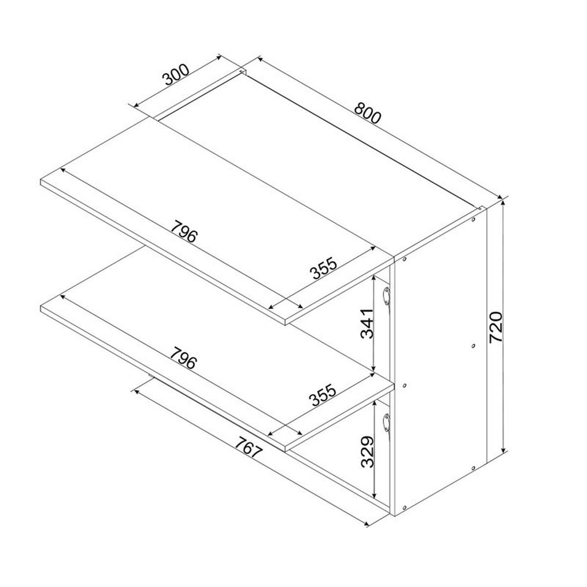 HÄNGESCHRANK W80GRF/2 ( S1600/109 ) – BONO – Funktionales Design Konzept – Gold / Eiche - Eichefarben, Holzwerkstoff (80/72/30cm) - ROYAL24_MARKT