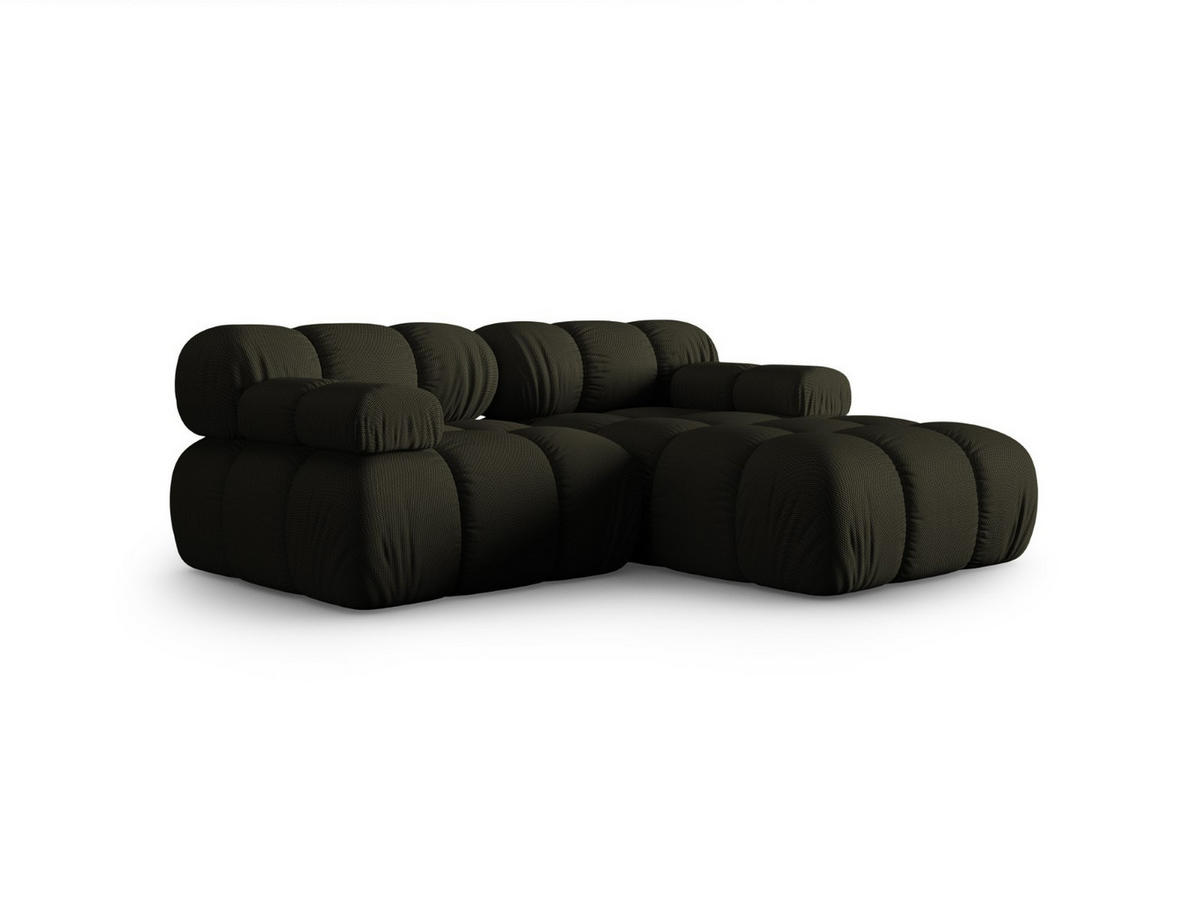 ECKSOFA modular rechts Bellis aus 3D-Stoff Amazonasgrün 3 Sitzplätze - Waldgrün, Textil (155/188cm) - Micadoni
