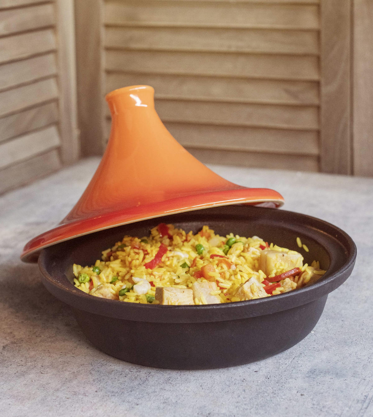 TAJINE Cosy & Trendy Induktion – Schwarz/Orange – ø 25 cm - Orange, Keramik (25cm) - Cosy & Trendy