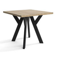 TISCH Schwarz RONI Nicht Ausziehbar Sonoma Eiche 90 cm - Schwarz/Sonoma Eiche, Holzwerkstoff (90/90/76cm) - Sepro Meble