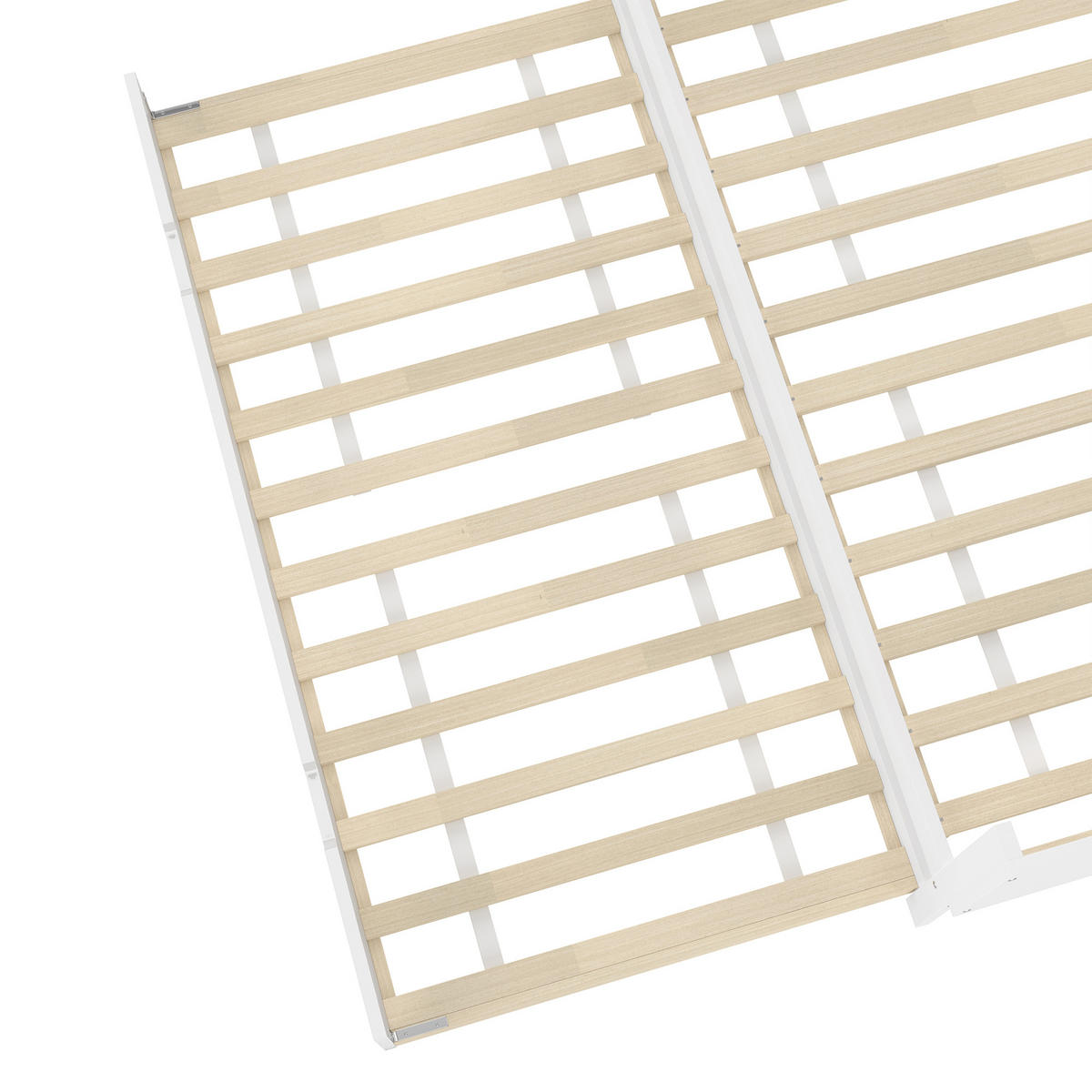 FLACHBETT 140x200cm Weiß Holz Schreibtisch Rollbett Regale - Weiß, Holz (140/200cm) - FLIEKS