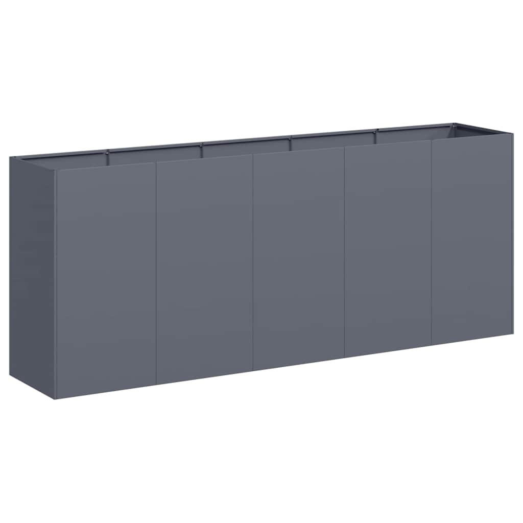 PFLANZKÜBEL Anthrazit 200/40/80 Cm Kaltgewalzter Stahl - Anthrazit, Metall (200/80/40cm) - vidaXL