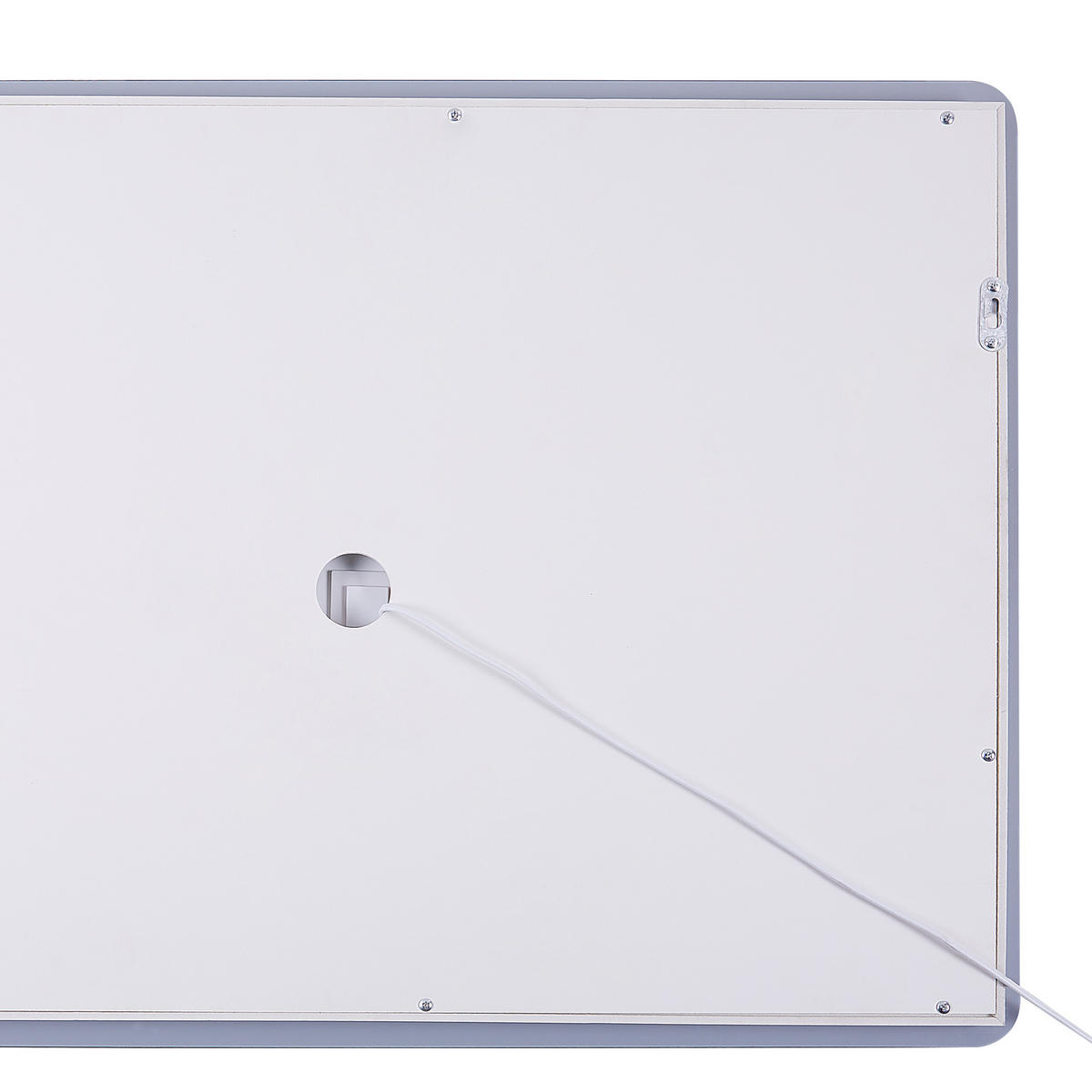 BADSPIEGEL mit LED-Beleuchtung rechteckig 80/60 cm Wassy - Silberfarben, Glas (80/60/3cm) - Beliani