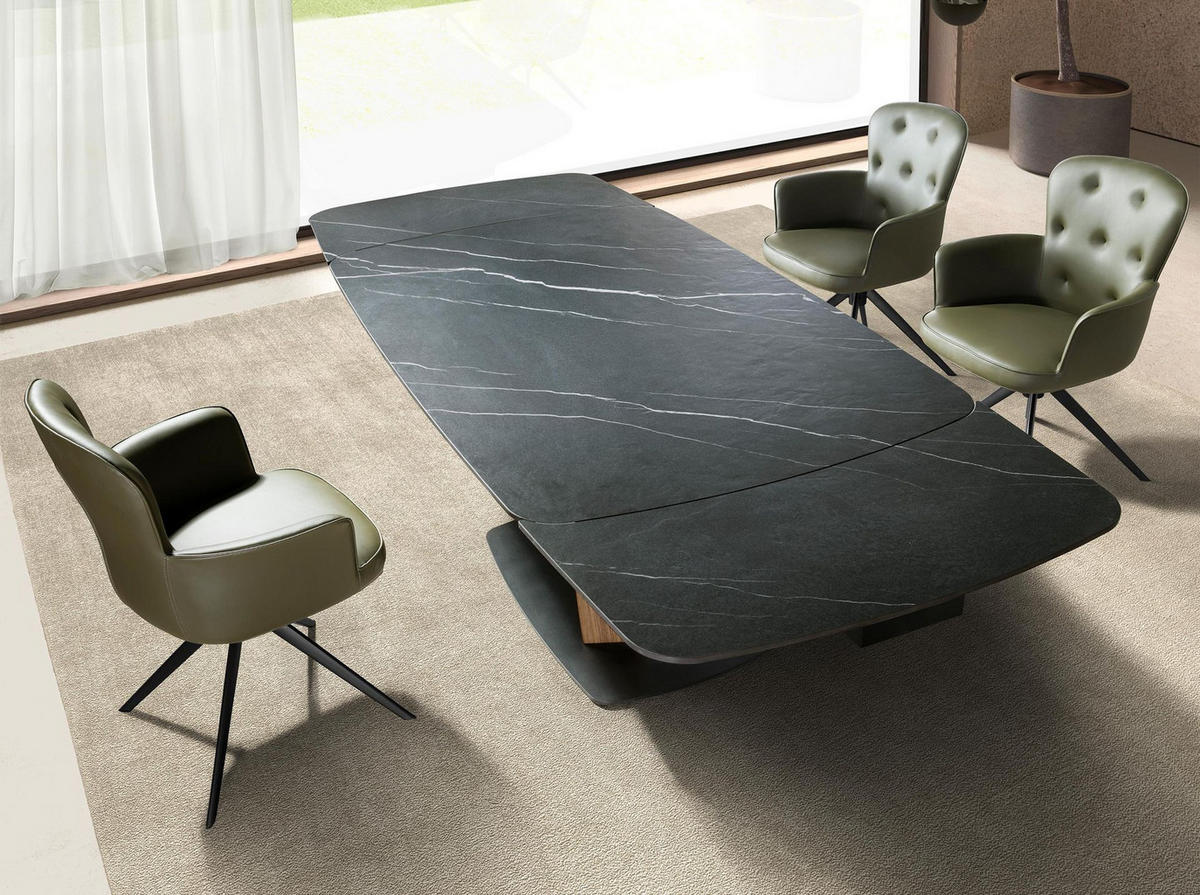 STUHL asymmetrisch Dunkelgrün Schwarz 60/63/86 cm - Grün, Leder/Metall (60/86/63cm) - ANGEL CERDA