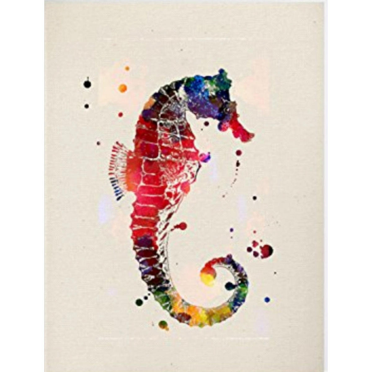 POSTER Seepferd Aquarell 24X30cm Rahmenlos - Klar, Papier (24/5/30cm) - Nacnic