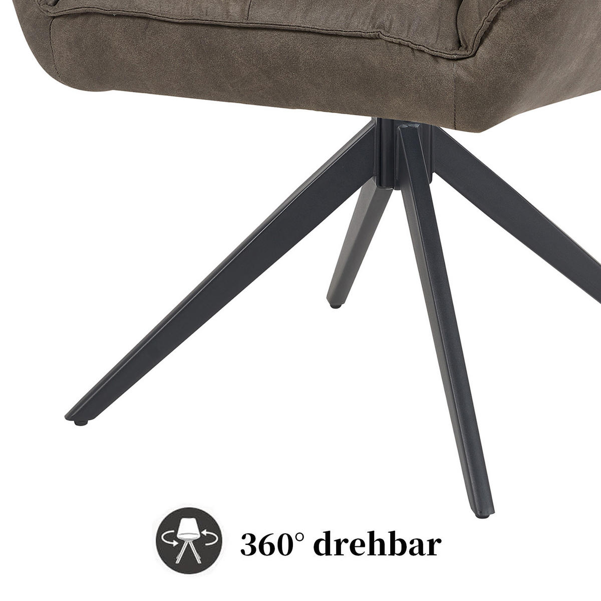 DREHSTUHL Mika-Zoe 2er-Set - Taupe/Schwarz, Textil/Metall (60/88/68cm) - DUBI Möbel