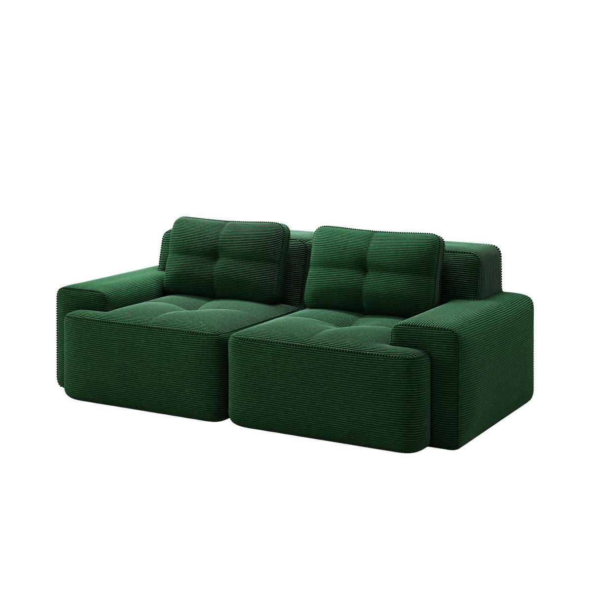 MODULÁRNÍ pohovka zelená z manšestru s hlubokým sezením a měkkým komfortem - zelená barva, textil (104/69/204cm) - OKWISH