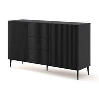 KOMMODE Schwarz, Schwarz, Schwarz 150/87/42 - Schwarz, Holzwerkstoff (150/87/42cm) - RAUMHIRSCH FURNITURE