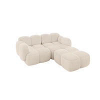 ECKSOFA modulares Sofa Rechts Miko-L1 214x205x75 Beige Cord - Beige/Schwarz, Holzwerkstoff/Kunststoff (214/205cm) - ALTDECOR