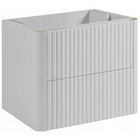WASCHBECKENUNTERSCHRANK LINEA hängend geriffelt Weiß matt 60/48/44 cm - Weiß, Holzwerkstoff (60/48.4/43.7cm) - Rodan