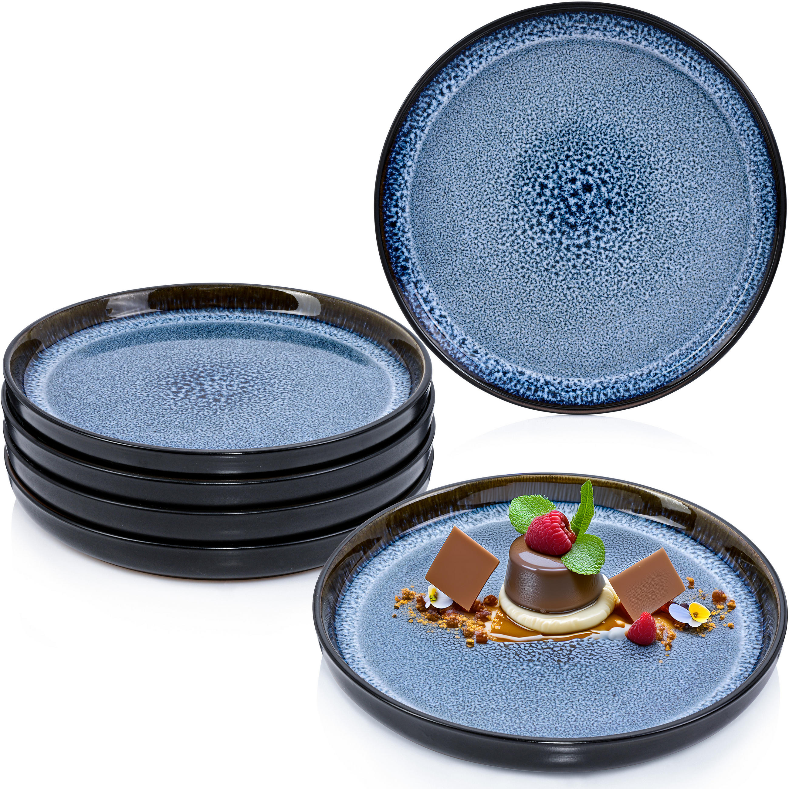 DESSERTTELLER SET ARUBA - 6 teilig aus Steingut - Blau, Keramik (15.5cm) - Sänger
