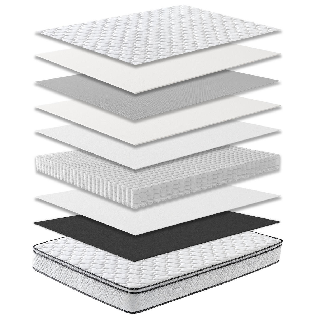 TASCHENFEDERKERNMATRATZE VIKTORIA Höhe 25cm 180x200cm - Weiß, Textil/Metall (180/200cm) - Arensberger