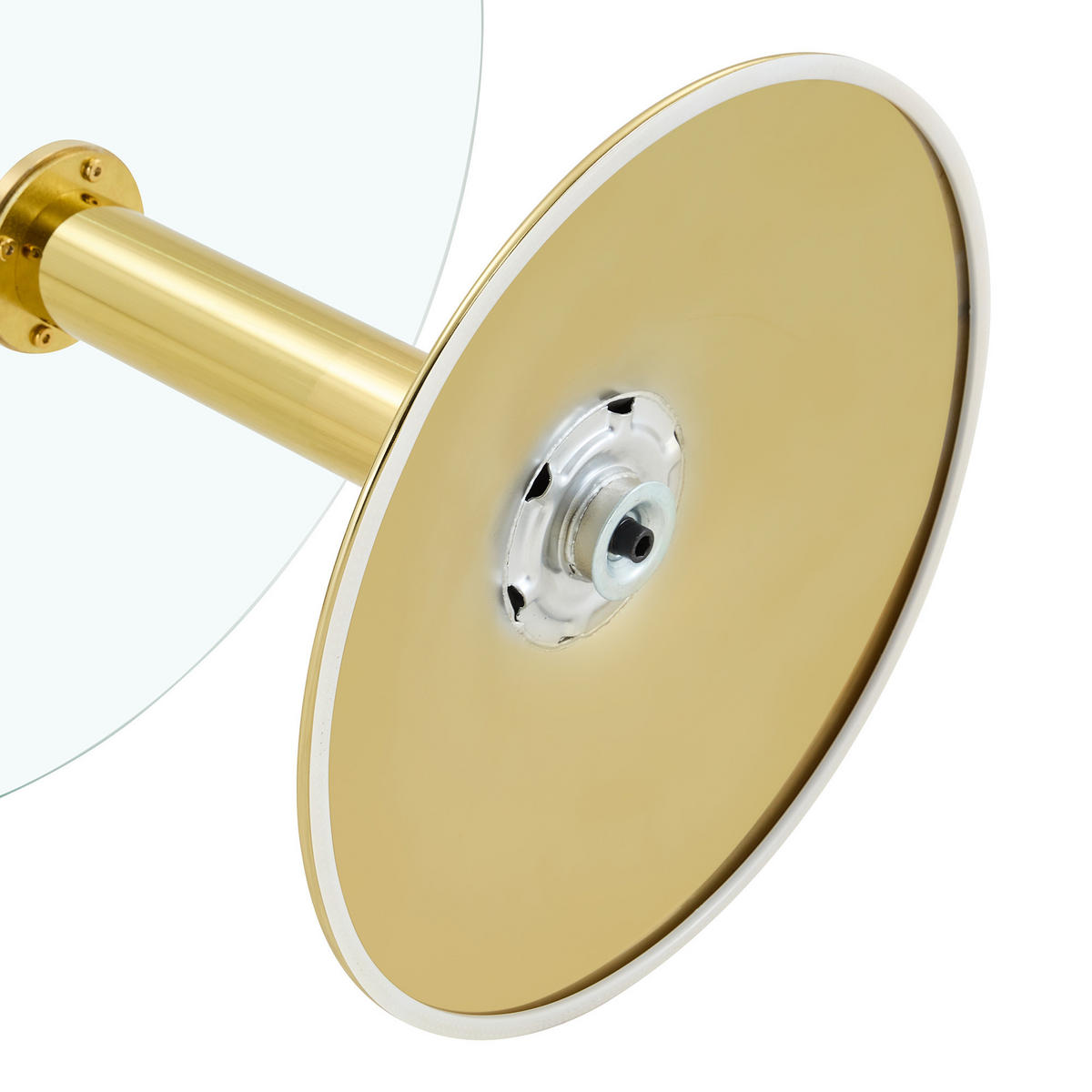 COUCHTISCH DE-37356 rund mit Glasplatte und Metallgestell Gold - Goldfarben, Metall (70/70/45cm) - ComfortXL