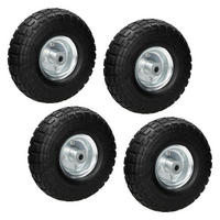 4x SCHUBKARRENRAD - Schwarz, Kunststoff (8.5/26/26cm) - ECD-Germany